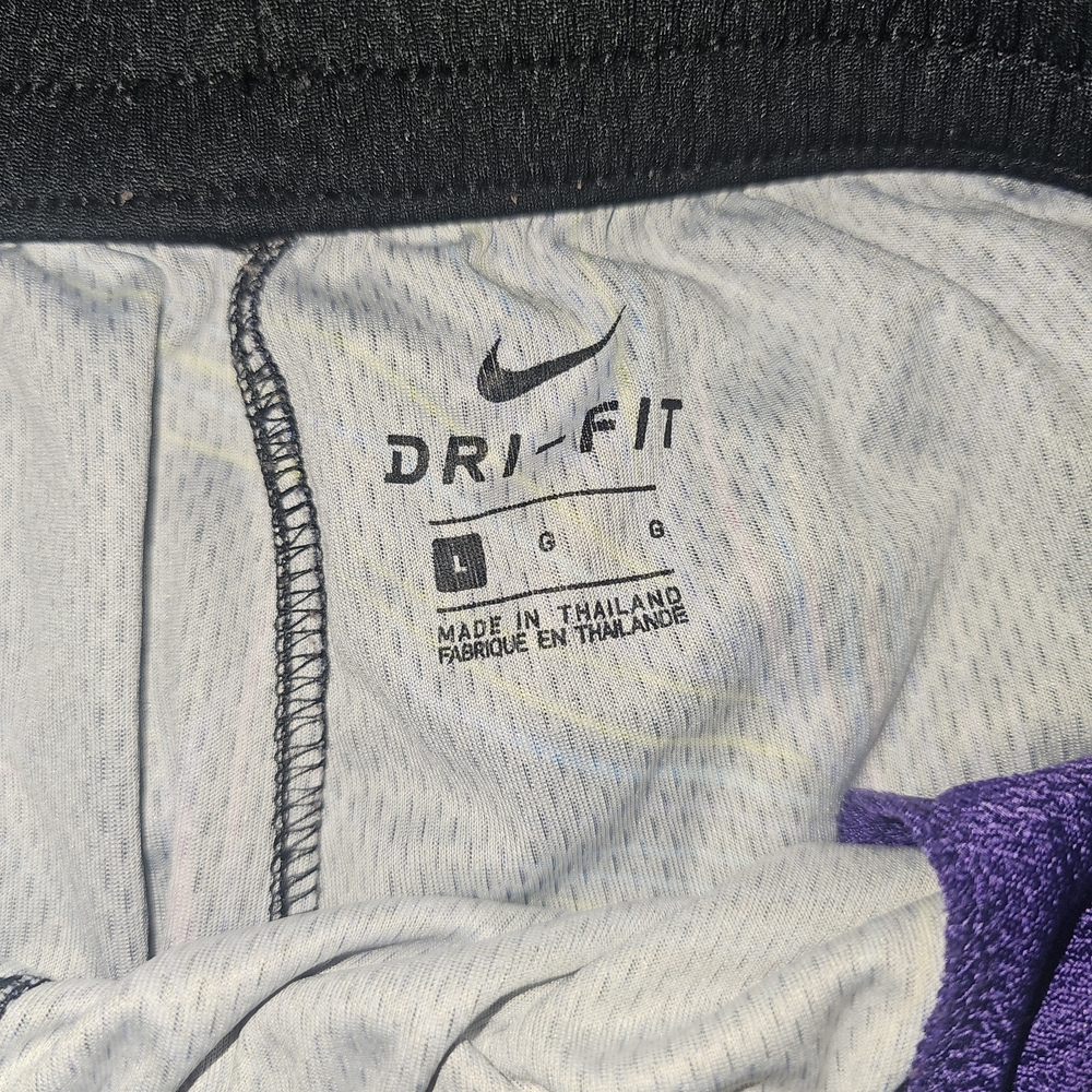 Mens Nike Pro Dri Fit Basketball Athletic Workout Shorts Size Large Purple Black - Picture 2 of 3